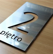 Tabliczki z numerem piętra kondygnacji srebrne