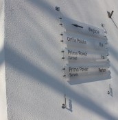 Panel information boards on steel cables